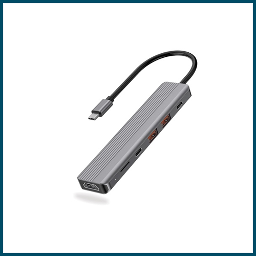 Powerology 6 in 1 Slim USB-C Hub