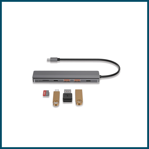 Powerology 6 in 1 Slim USB-C Hub