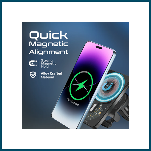 Promate 15W Transparet Car Wireless Charger MagSafe