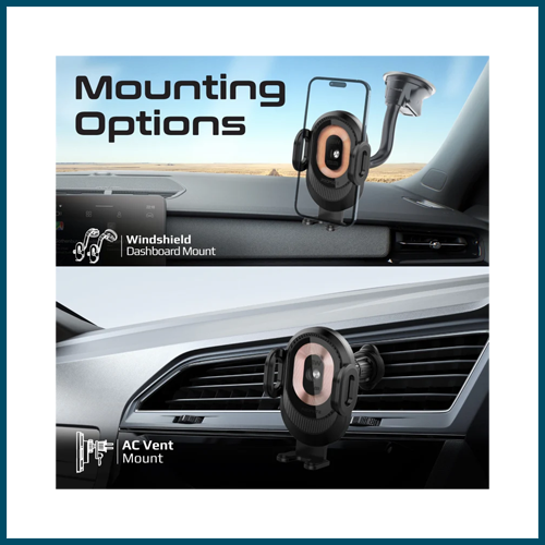 Promate 15W Transparent Auto Clamping Car Wireless Charging Mount