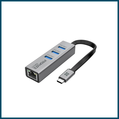 Promate Multi-Port USB-C Hub With Ethernet Adapter