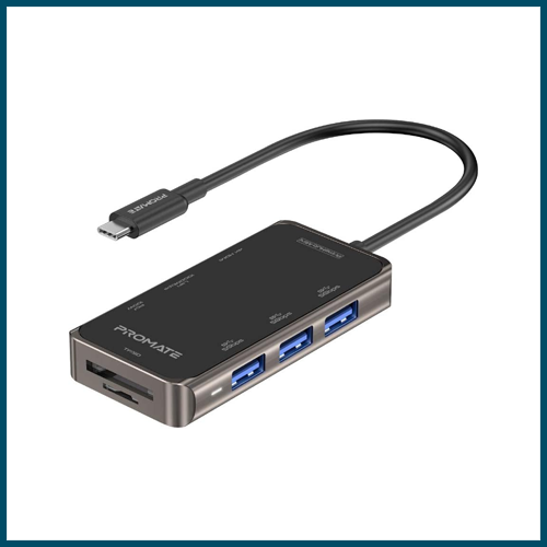 Promate Ultra Compact USB-C Hub With 100W Power Delivery