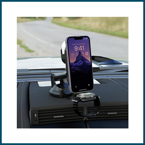 Porodo 3-IN-1 Magsafe Car Mount, Watch & Earbuds Charging