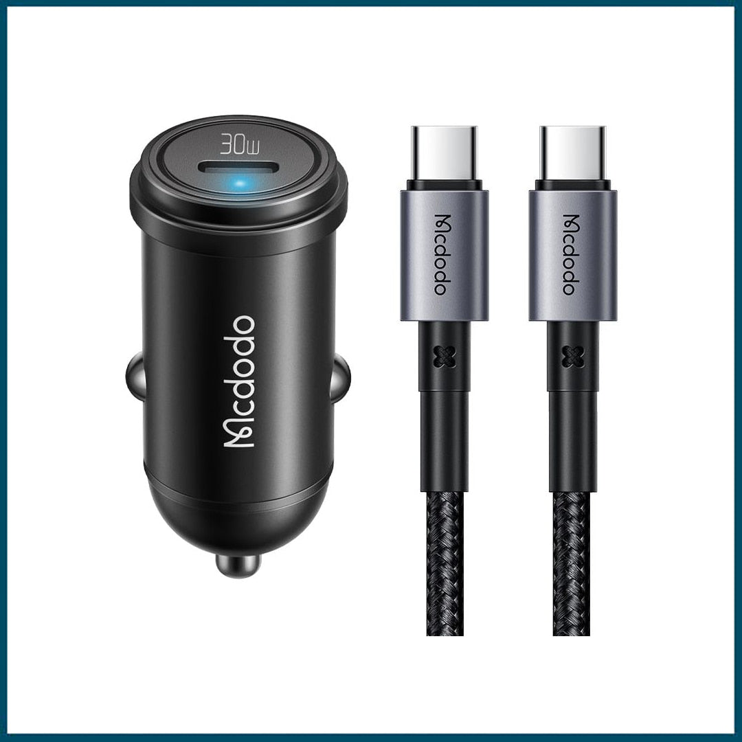 Mcdodo 30W PD Car Charger Kit with USB-C to USB-C Cable 1.2m