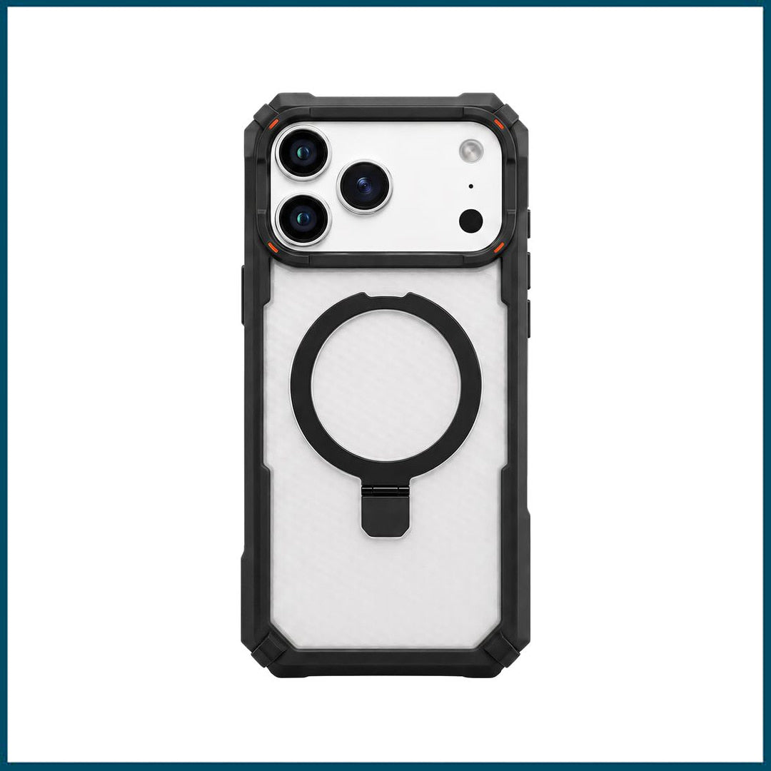 Levelo Defender Ring Kickstand Case for iPhone 18 Pro Max (Black)