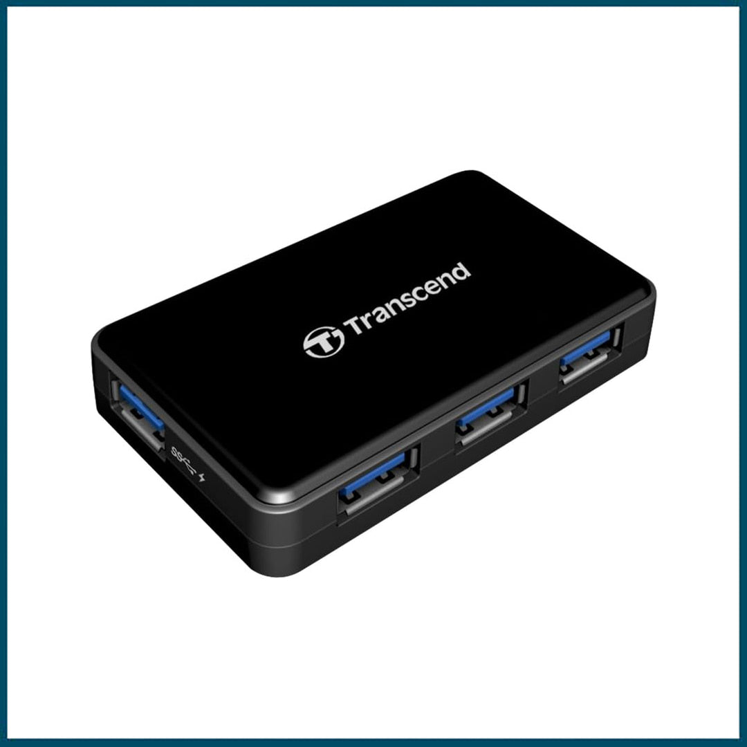 Transcend HUB3 4-Port USB 3.1 Gen 1 Hub with Power Adapter (TS-HUB3K)