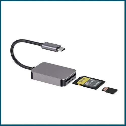 Porodo 2-in-1 USB-C Card Reader