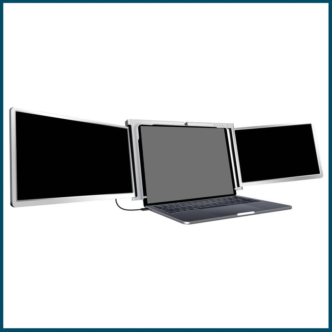 Powerology Dual Screen Portable Monitor with Single Wire Connection