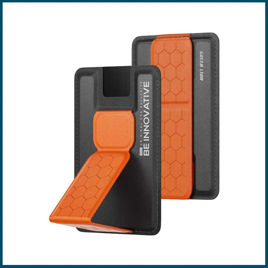 Green Lion Innovative MagSafe Wallet Stand (Black / Orange)