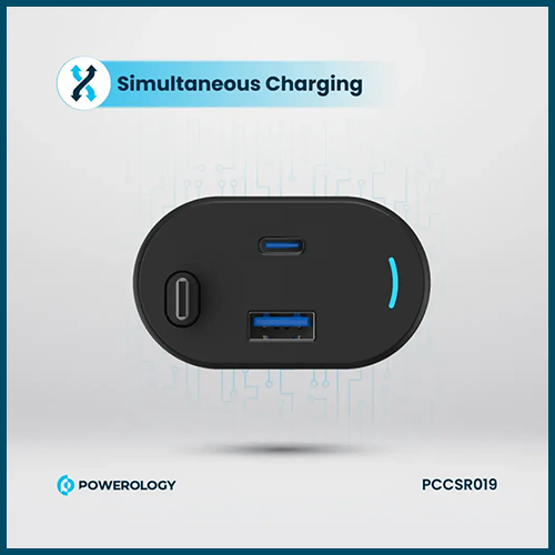 Powerology Type-C Retractable Car Charger