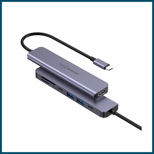 Porodo Blue 7 In 1 USB-C Hub