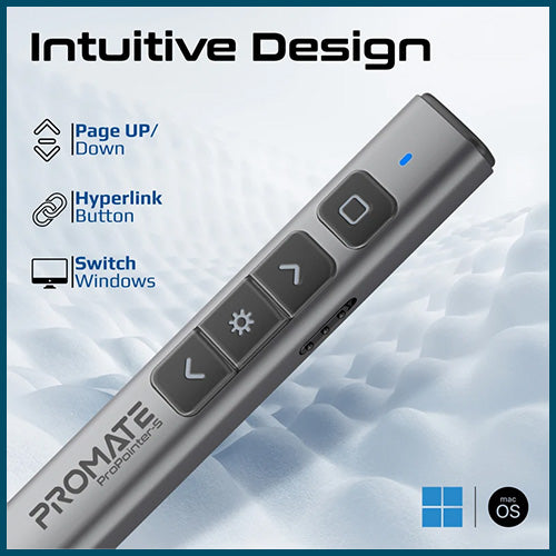Promate Universal Intuitive Wireless Presenter with Stylus Pen